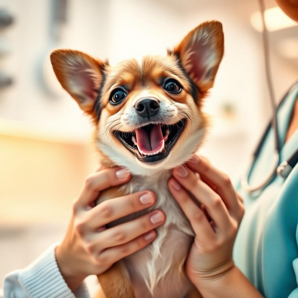 Veterinaria con perrito